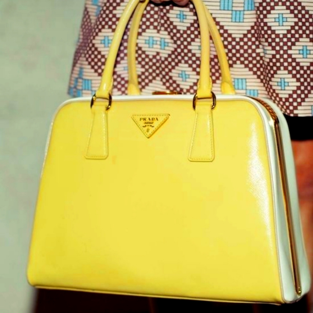 Prada Yellow Tote Bag